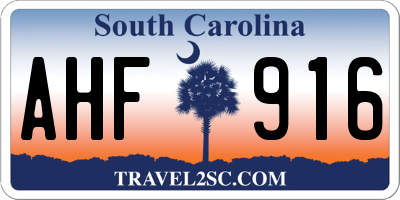 SC license plate AHF916