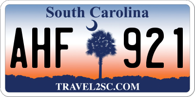 SC license plate AHF921