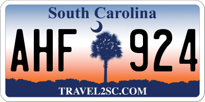 SC license plate AHF924