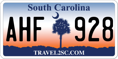 SC license plate AHF928