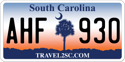 SC license plate AHF930