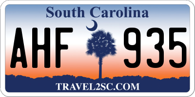 SC license plate AHF935
