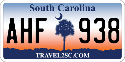 SC license plate AHF938