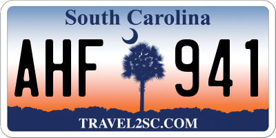 SC license plate AHF941