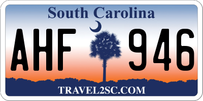 SC license plate AHF946