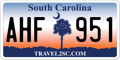 SC license plate AHF951