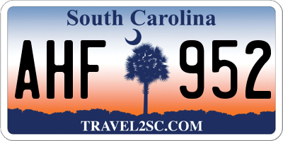 SC license plate AHF952