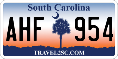 SC license plate AHF954