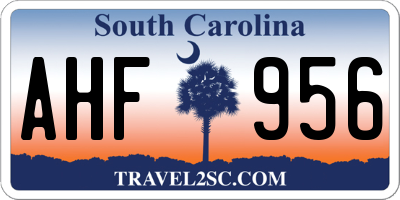 SC license plate AHF956