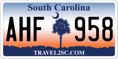 SC license plate AHF958