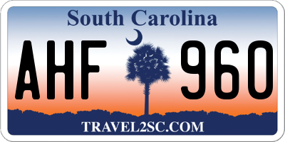 SC license plate AHF960
