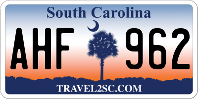 SC license plate AHF962