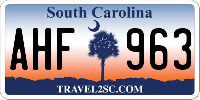 SC license plate AHF963