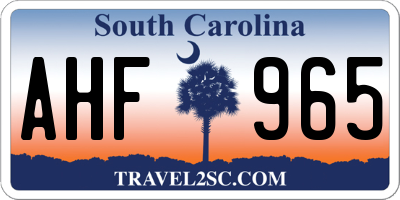 SC license plate AHF965