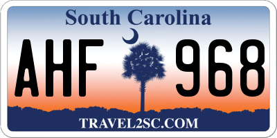SC license plate AHF968