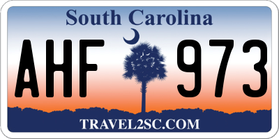 SC license plate AHF973