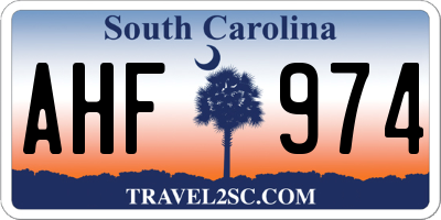SC license plate AHF974