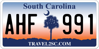 SC license plate AHF991
