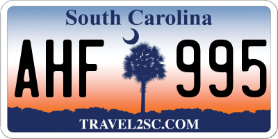 SC license plate AHF995