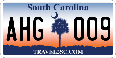SC license plate AHG009