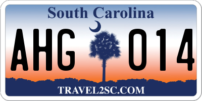 SC license plate AHG014