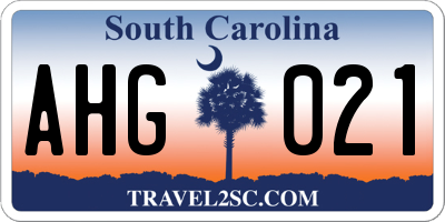 SC license plate AHG021