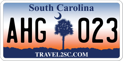 SC license plate AHG023