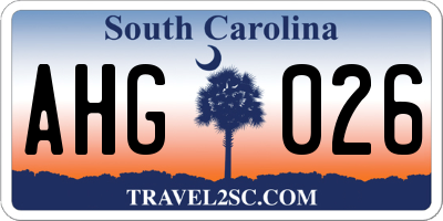 SC license plate AHG026