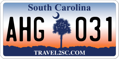 SC license plate AHG031