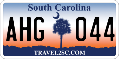 SC license plate AHG044