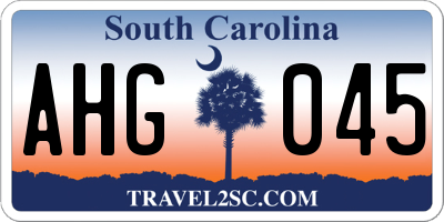 SC license plate AHG045