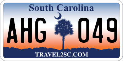 SC license plate AHG049