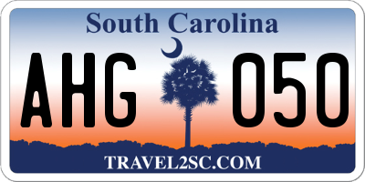 SC license plate AHG050