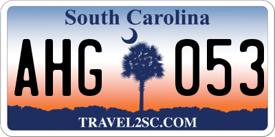 SC license plate AHG053