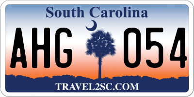 SC license plate AHG054
