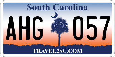 SC license plate AHG057