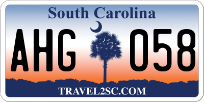 SC license plate AHG058