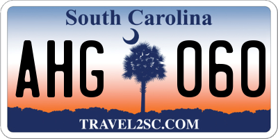 SC license plate AHG060