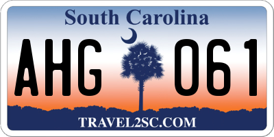 SC license plate AHG061