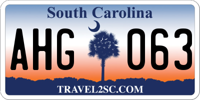 SC license plate AHG063