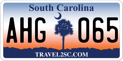 SC license plate AHG065