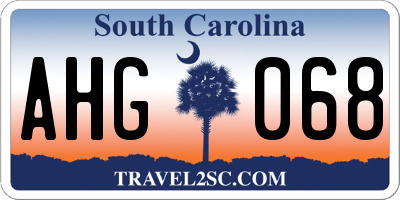 SC license plate AHG068