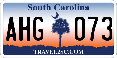 SC license plate AHG073