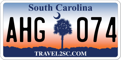 SC license plate AHG074