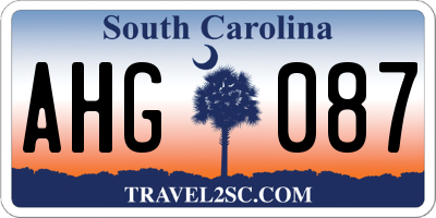 SC license plate AHG087