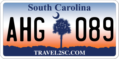 SC license plate AHG089