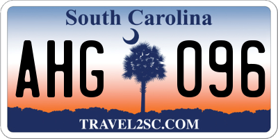 SC license plate AHG096