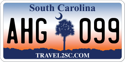 SC license plate AHG099