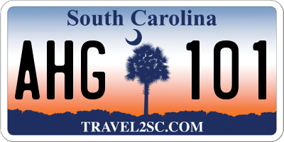 SC license plate AHG101