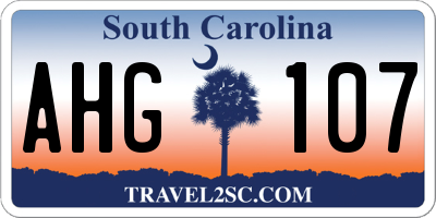 SC license plate AHG107